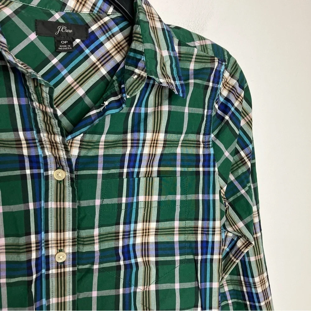 J. Crew plaid button‎ down shirt size 0P